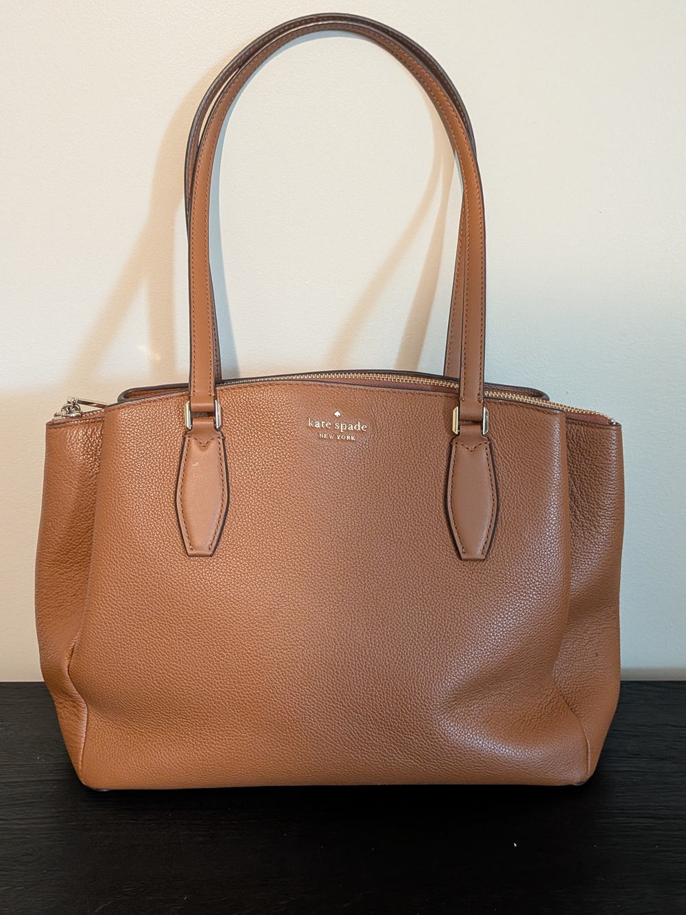 kate spade New York Tan Leather 3 Compartment Tote Bag